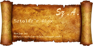 Sztolár Alex névjegykártya