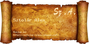Sztolár Alex névjegykártya