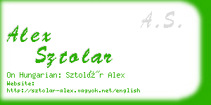 alex sztolar business card